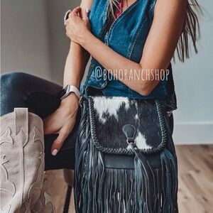 NWT: The Nancy Crossbody Genuine Hairon Cowhide Leather Tassel